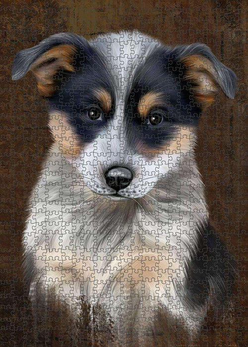 Rustic Blue Heeler Dog Puzzle with Photo Tin PUZL84828