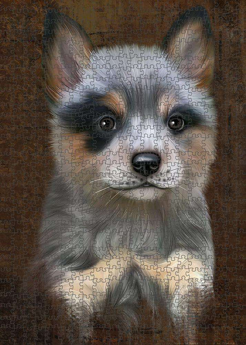 Rustic Blue Heeler Dog Puzzle with Photo Tin PUZL84832