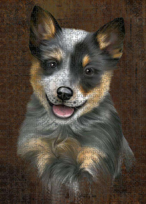 Rustic Blue Heeler Dog Puzzle with Photo Tin PUZL84836