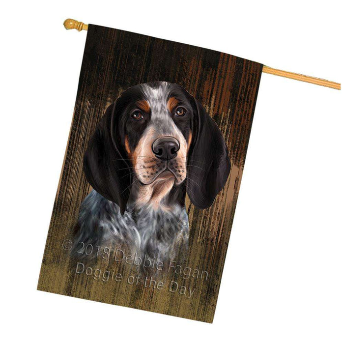 Rustic Bluetick Coonhound Dog House Flag FLG50364