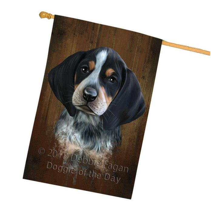 Rustic Bluetick Coonhound Dog House Flag FLG50366