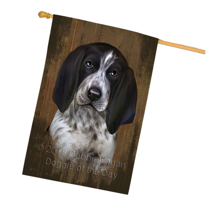 Rustic Bluetick Coonhound Dog House Flag FLG50368