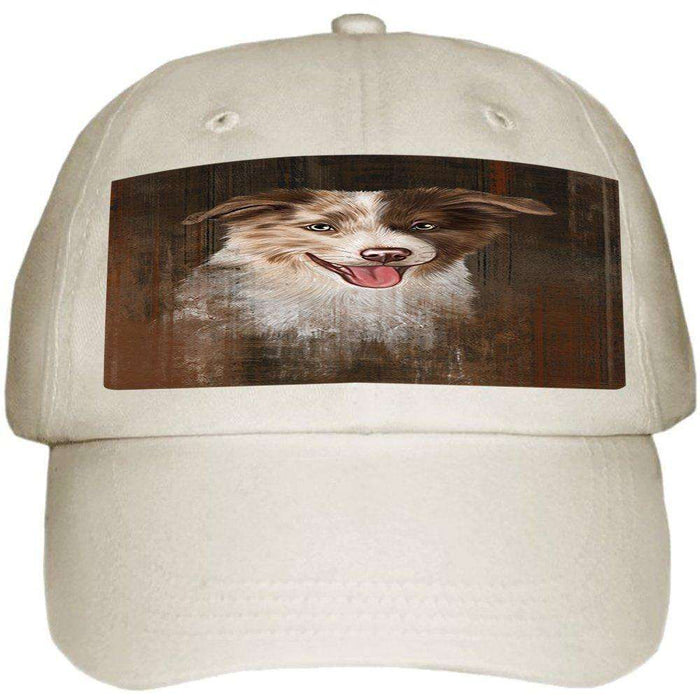 Rustic Border Collie Dog Ball Hat Cap HAT48351