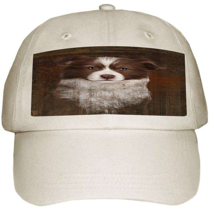 Rustic Border Collie Dog Ball Hat Cap HAT48354