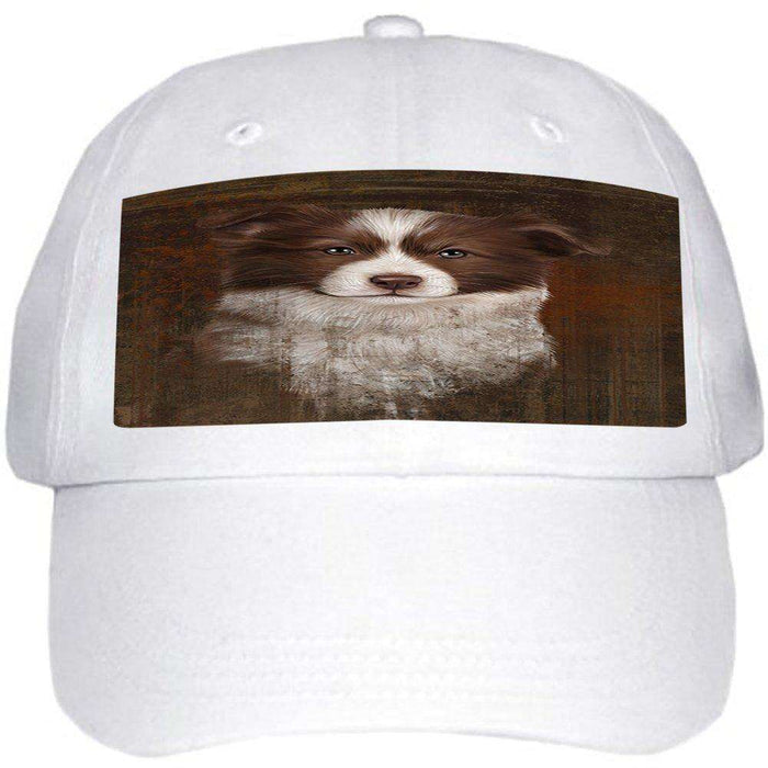 Rustic Border Collie Dog Ball Hat Cap HAT48354