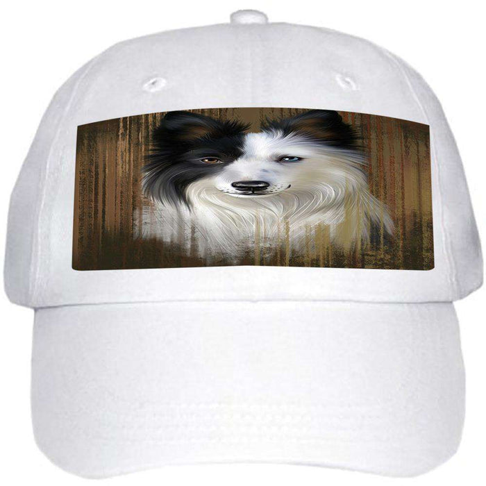 Rustic Border Collie Dog Ball Hat Cap HAT55344