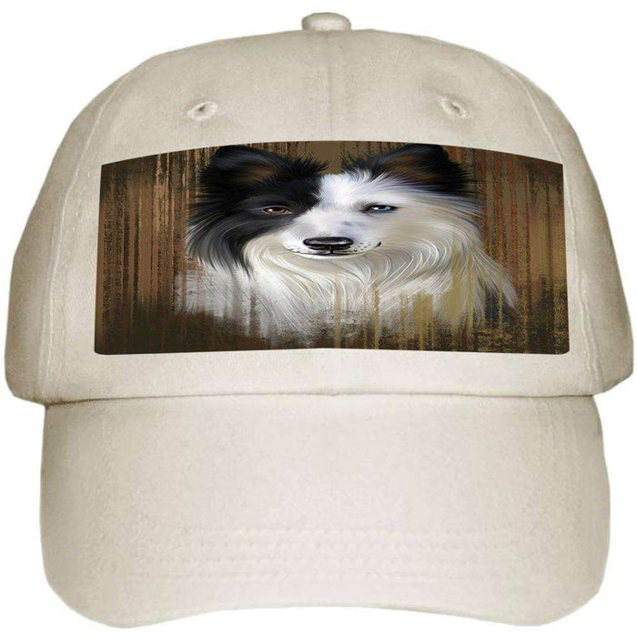 Rustic Border Collie Dog Ball Hat Cap HAT55344