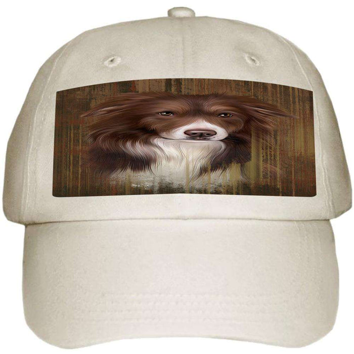 Rustic Border Collie Dog Ball Hat Cap HAT55347