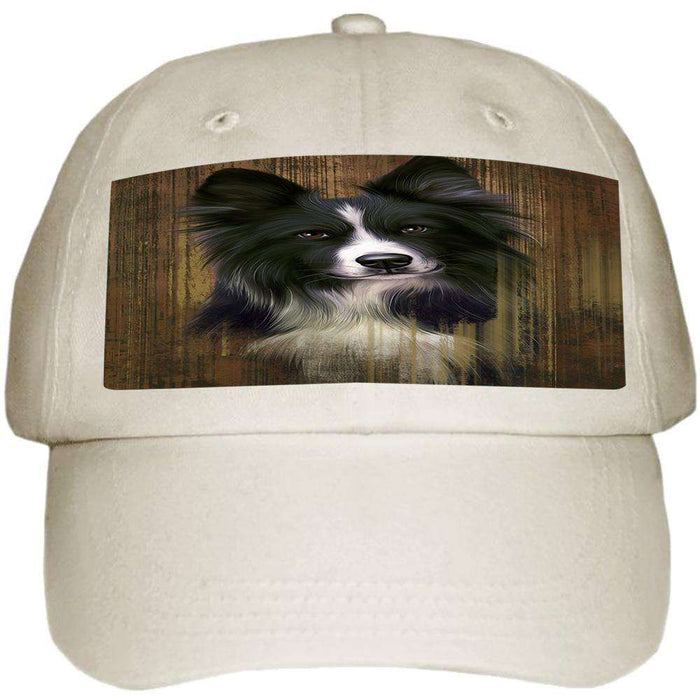 Rustic Border Collie Dog Ball Hat Cap HAT55350