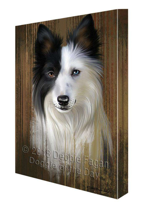 Rustic Border Collie Dog Canvas Print Wall Art Décor CVS71054