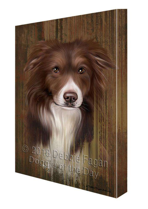 Rustic Border Collie Dog Canvas Print Wall Art Décor CVS71063