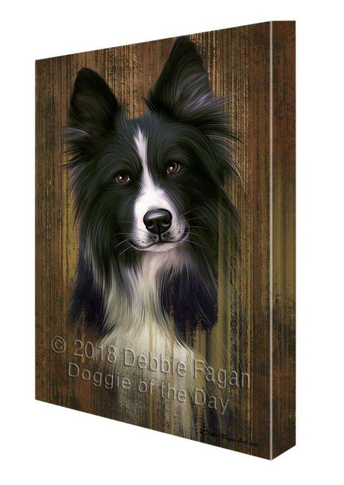 Rustic Border Collie Dog Canvas Print Wall Art Décor CVS71072