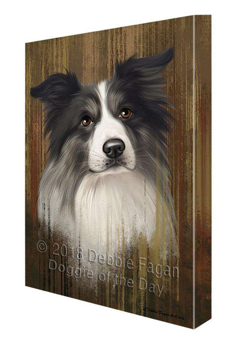 Rustic Border Collie Dog Canvas Print Wall Art Décor CVS71081