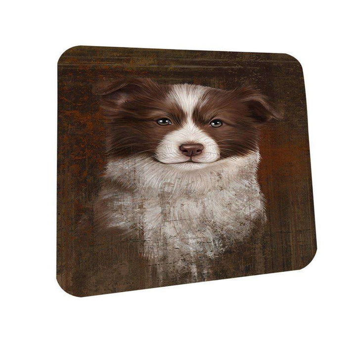 Rustic Border Collie Dog Coasters Set of 4 CST48166