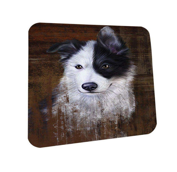 Rustic Border Collie Dog Coasters Set of 4 CST48167