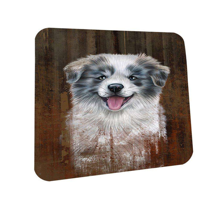 Rustic Border Collie Dog Coasters Set of 4 CST48168