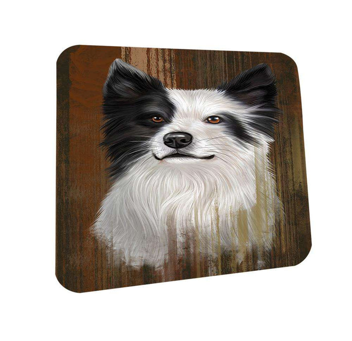 Rustic Border Collie Dog Coasters Set of 4 CST50305