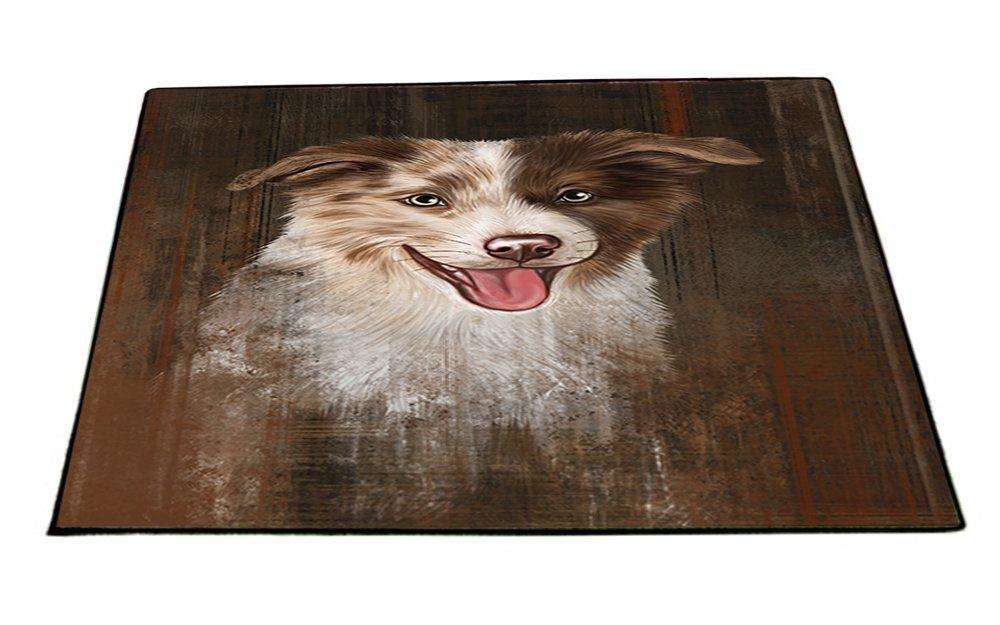Rustic Border Collie Dog Floormat FLMS48339