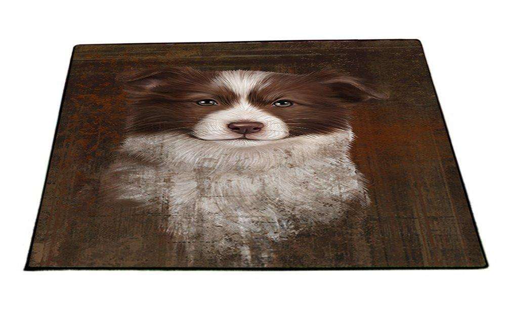 Rustic Border Collie Dog Floormat FLMS48342