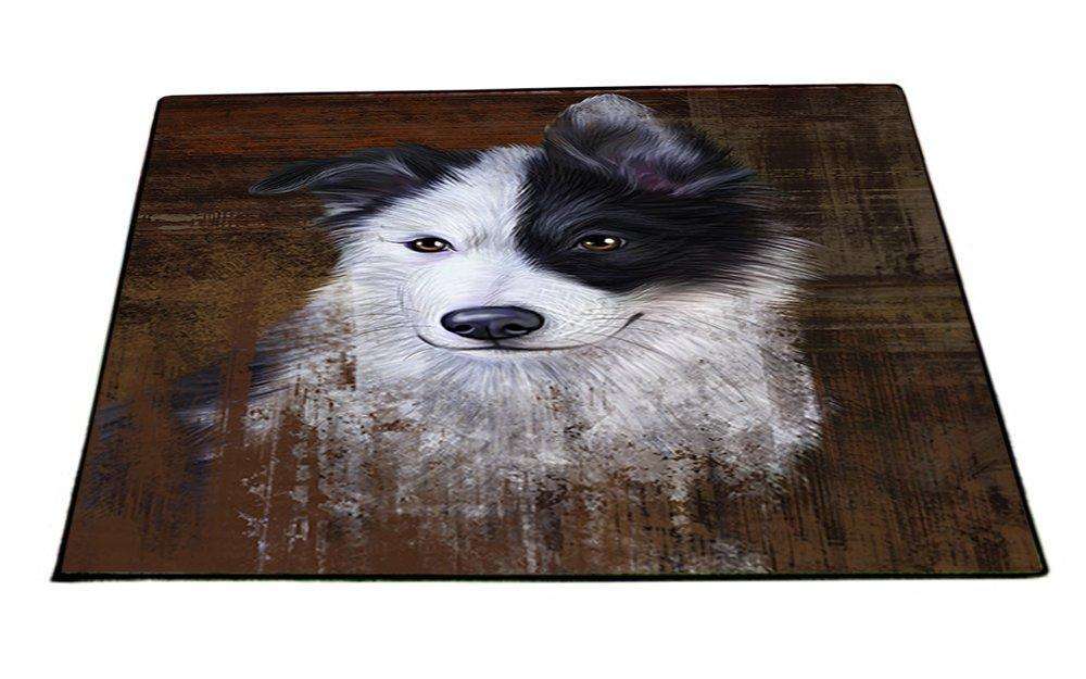 Rustic Border Collie Dog Floormat FLMS48345