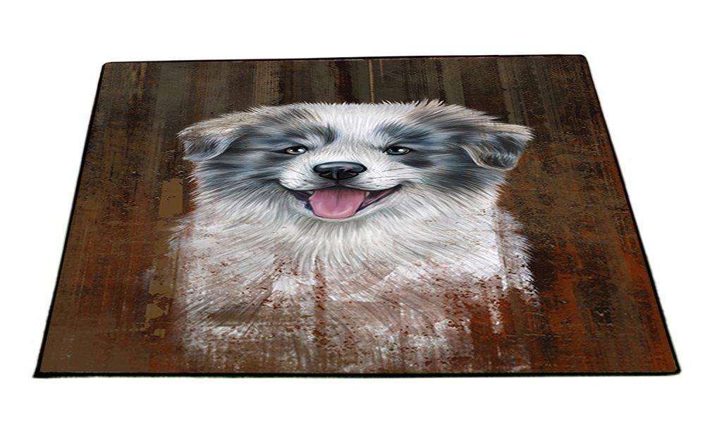 Rustic Border Collie Dog Floormat FLMS48348