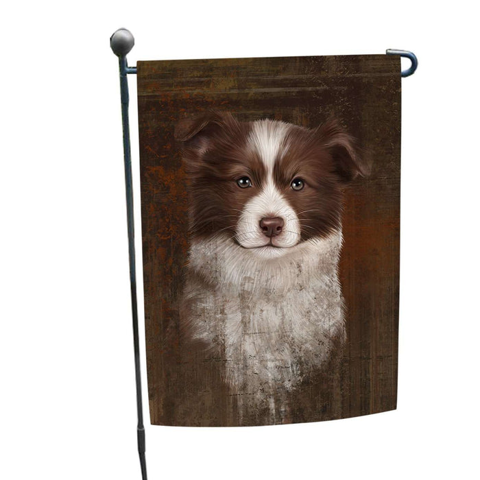 Rustic Border Collie Dog Garden Flag GFLG48300