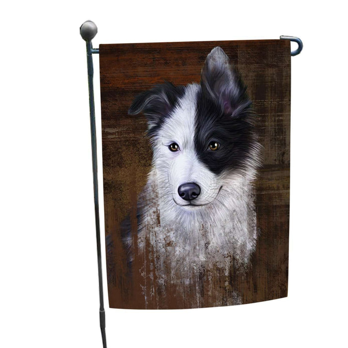 Rustic Border Collie Dog Garden Flag GFLG48301
