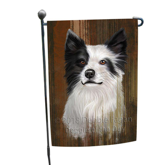 Rustic Border Collie Dog Garden Flag GFLG50233