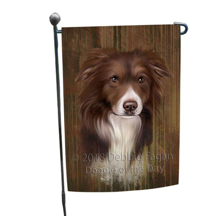 Rustic Border Collie Dog Garden Flag GFLG50419