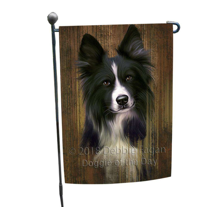 Rustic Border Collie Dog Garden Flag GFLG50420