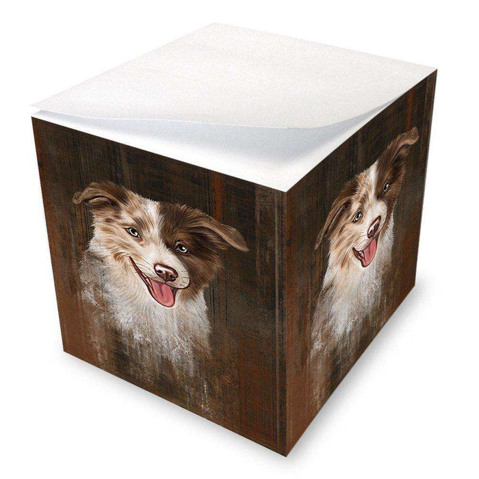 Rustic Border Collie Dog Note Cube NOC48206