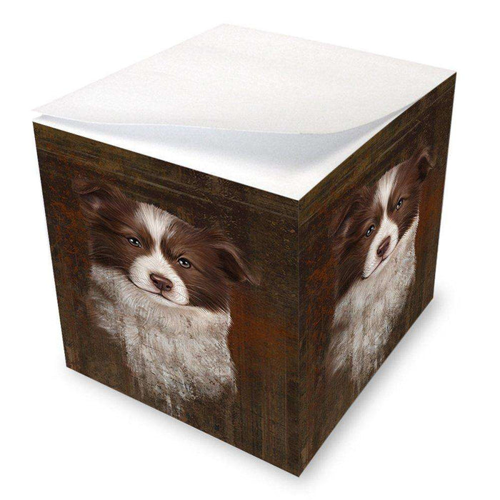 Rustic Border Collie Dog Note Cube NOC48207