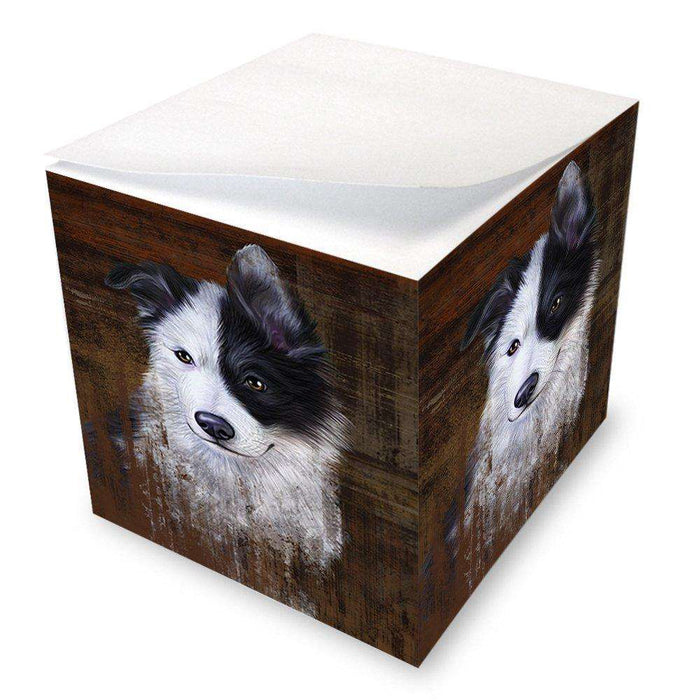 Rustic Border Collie Dog Note Cube NOC48208
