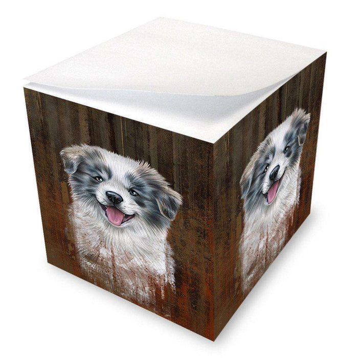 Rustic Border Collie Dog Note Cube NOC48209