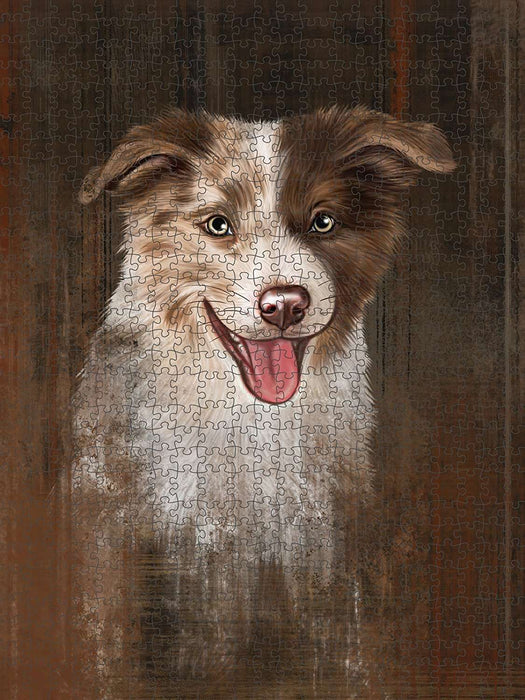 Rustic Border Collie Dog Puzzle with Photo Tin PUZL48471