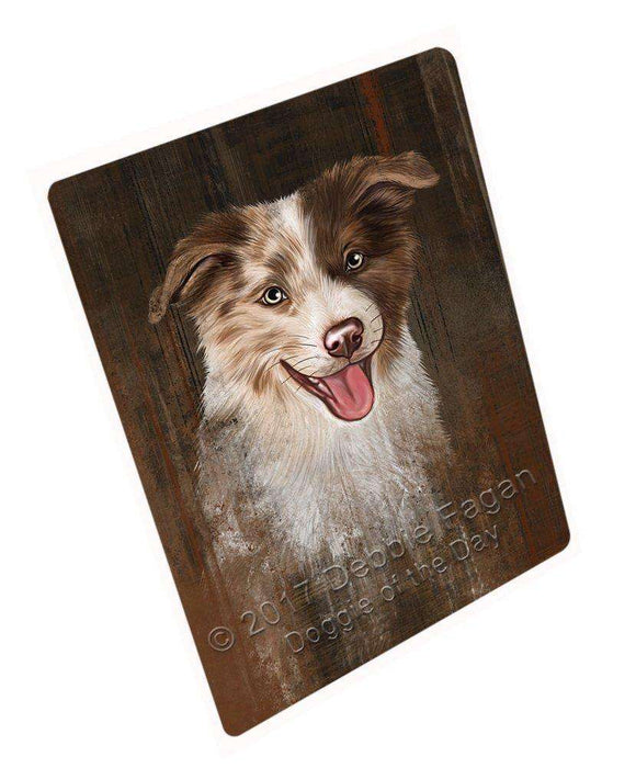 Rustic Border Collie Dog Tempered Cutting Board C48633