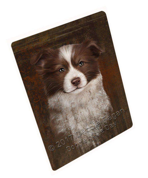 Rustic Border Collie Dog Tempered Cutting Board C48636