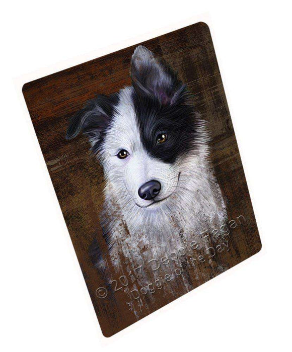 Rustic Border Collie Dog Tempered Cutting Board C48639