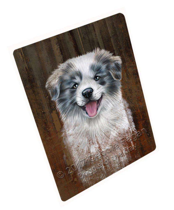 Rustic Border Collie Dog Tempered Cutting Board C48642