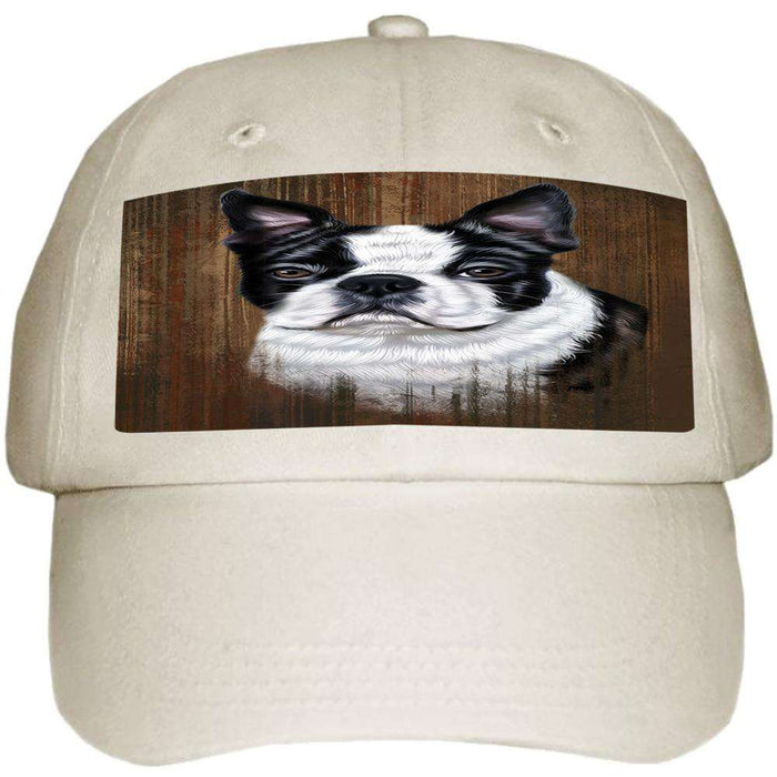 Rustic Boston Terrier Dog Ball Hat Cap HAT54792