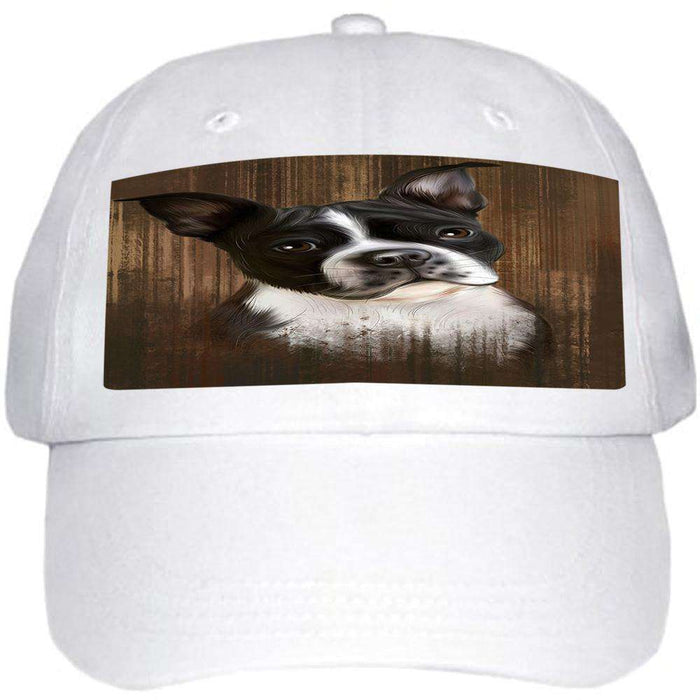 Rustic Boston Terrier Dog Ball Hat Cap HAT55359