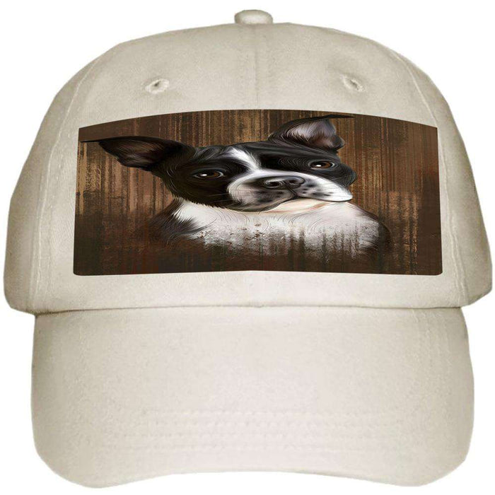 Rustic Boston Terrier Dog Ball Hat Cap HAT55359