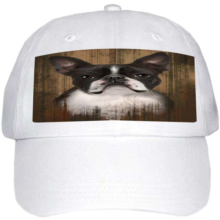 Rustic Boston Terrier Dog Ball Hat Cap HAT55362