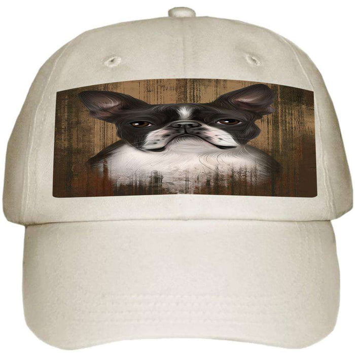 Rustic Boston Terrier Dog Ball Hat Cap HAT55362