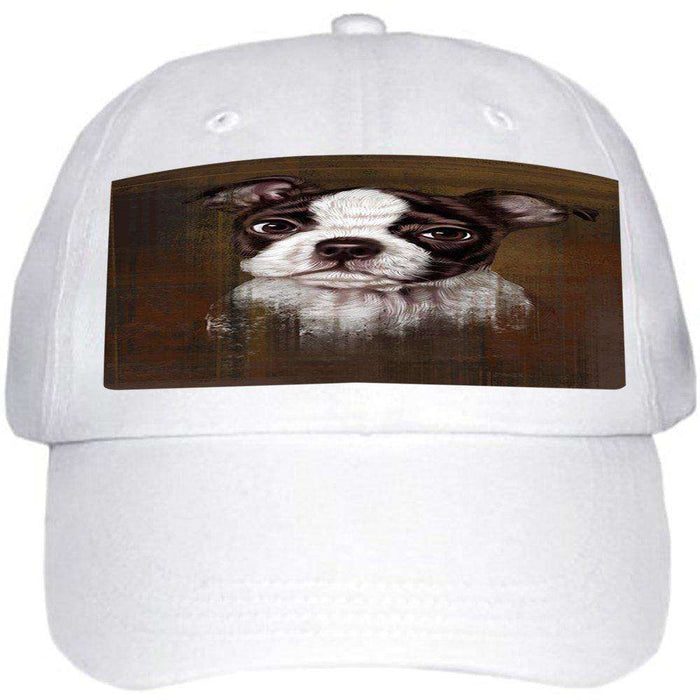 Rustic Boston Terrier Puppy Ball Hat Cap HAT48366