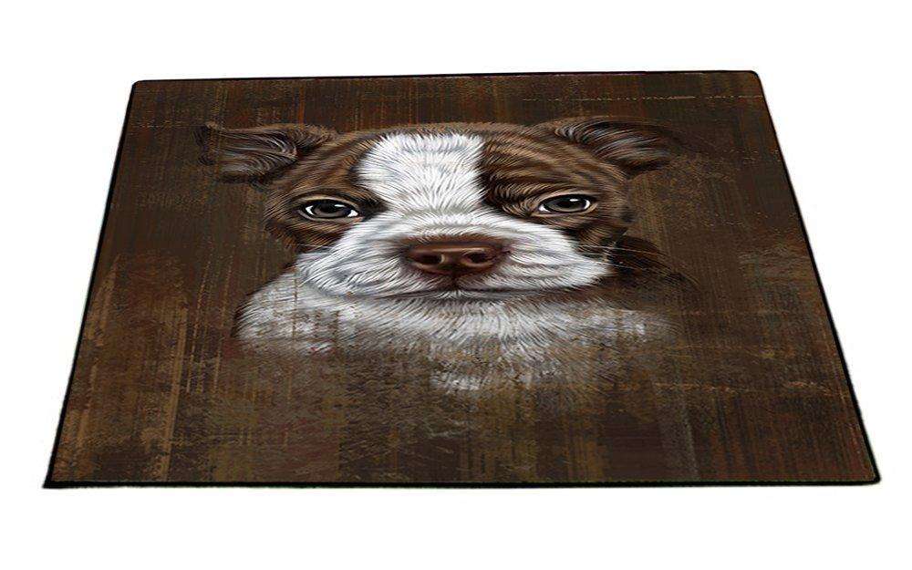 Rustic Boston Terrier Puppy Floormat FLMS48357