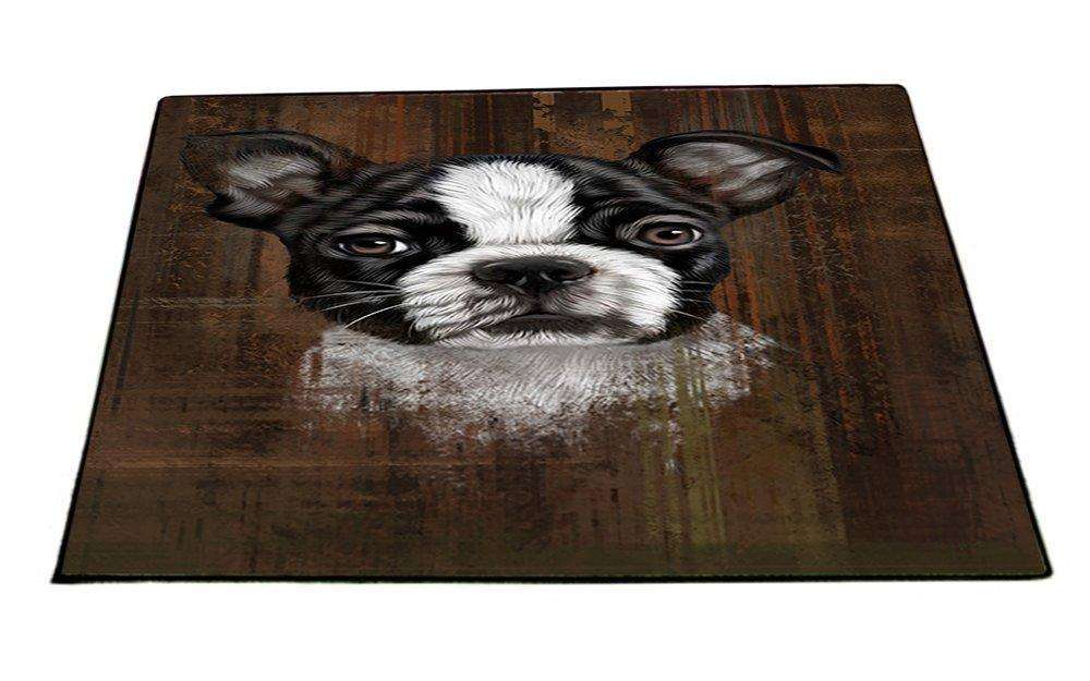 Rustic Boston Terrier Puppy Floormat FLMS48360