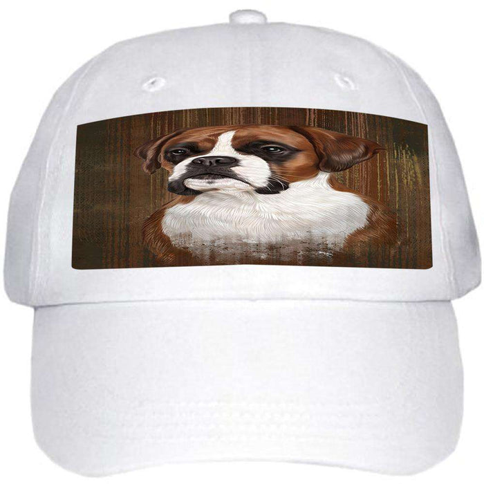 Rustic Boxer Dog Ball Hat Cap HAT54795