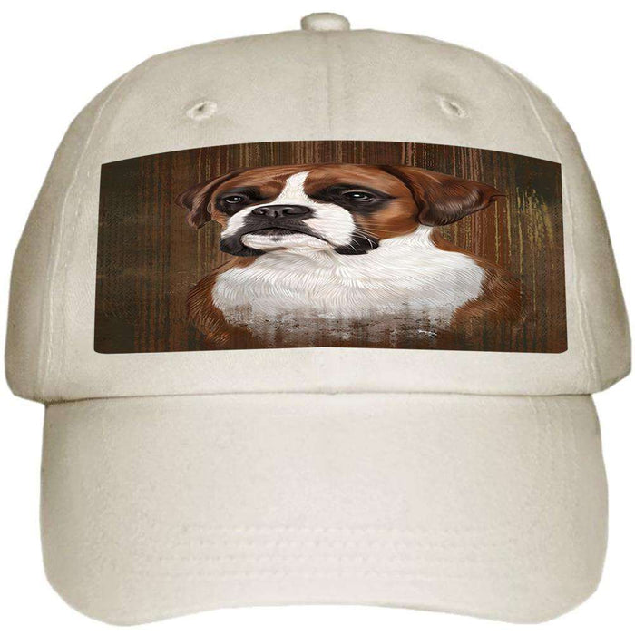 Rustic Boxer Dog Ball Hat Cap HAT54795