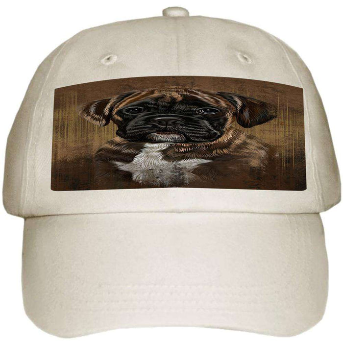 Rustic Boxer Dog Ball Hat Cap HAT54807